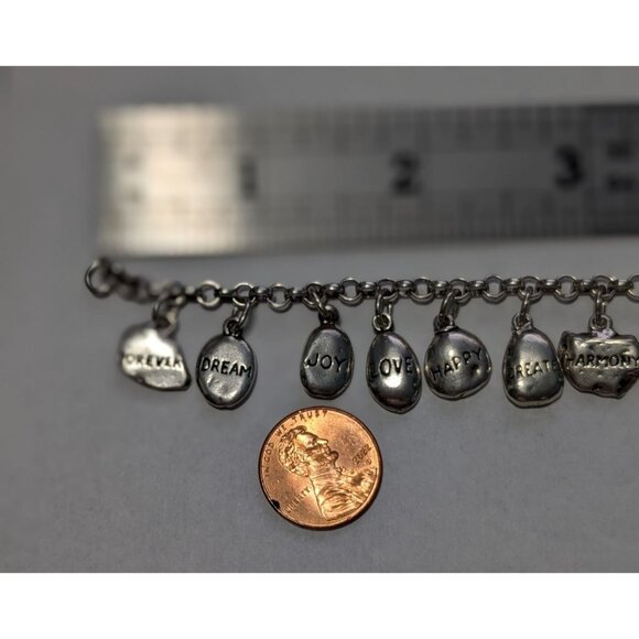 Sterling Silver Charm Bracelet 16 Inspirational Charms Lobster Clasp Size 7 - Picture 10 of 16